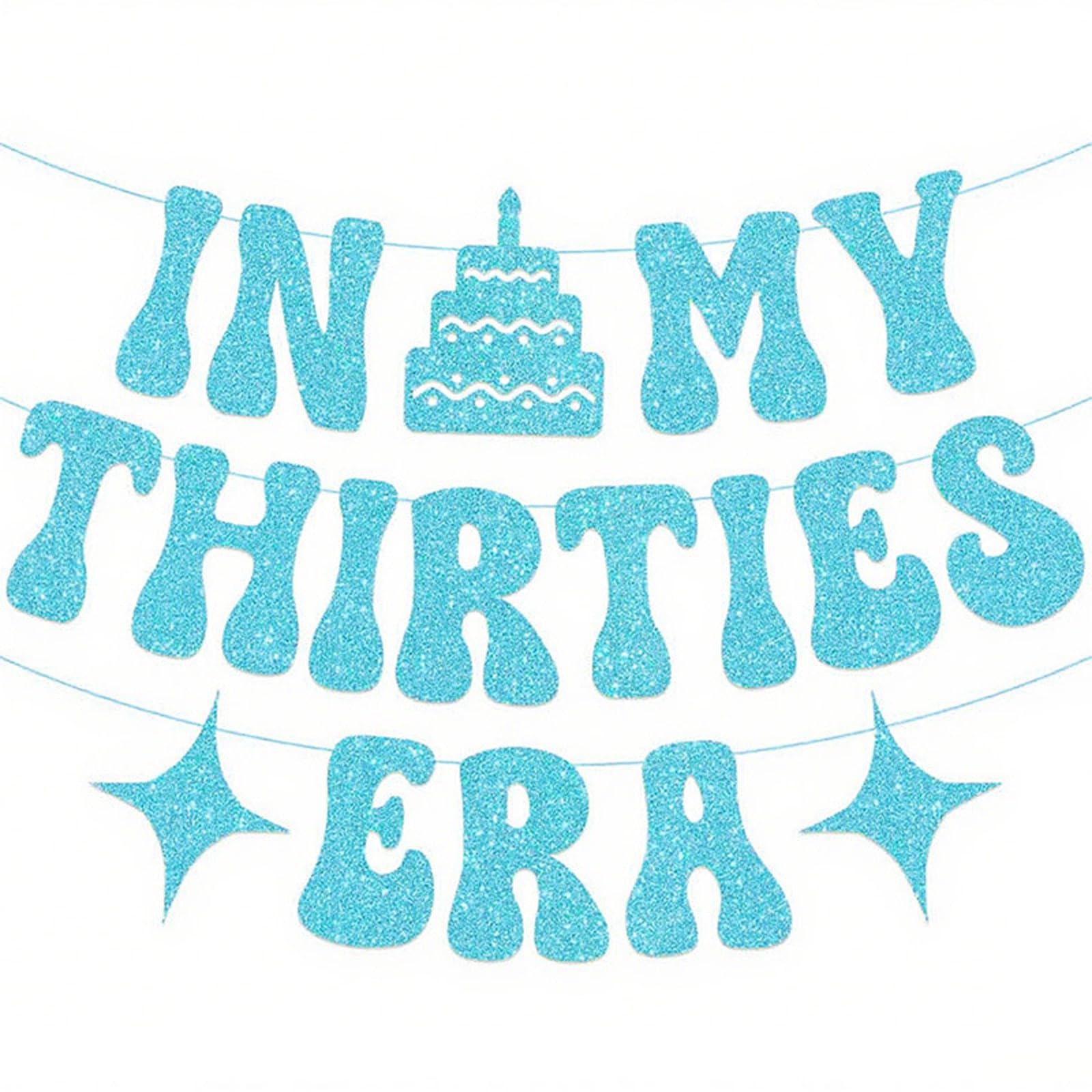 Blue 30th Birthday Banner- In My Thirties Era Banner