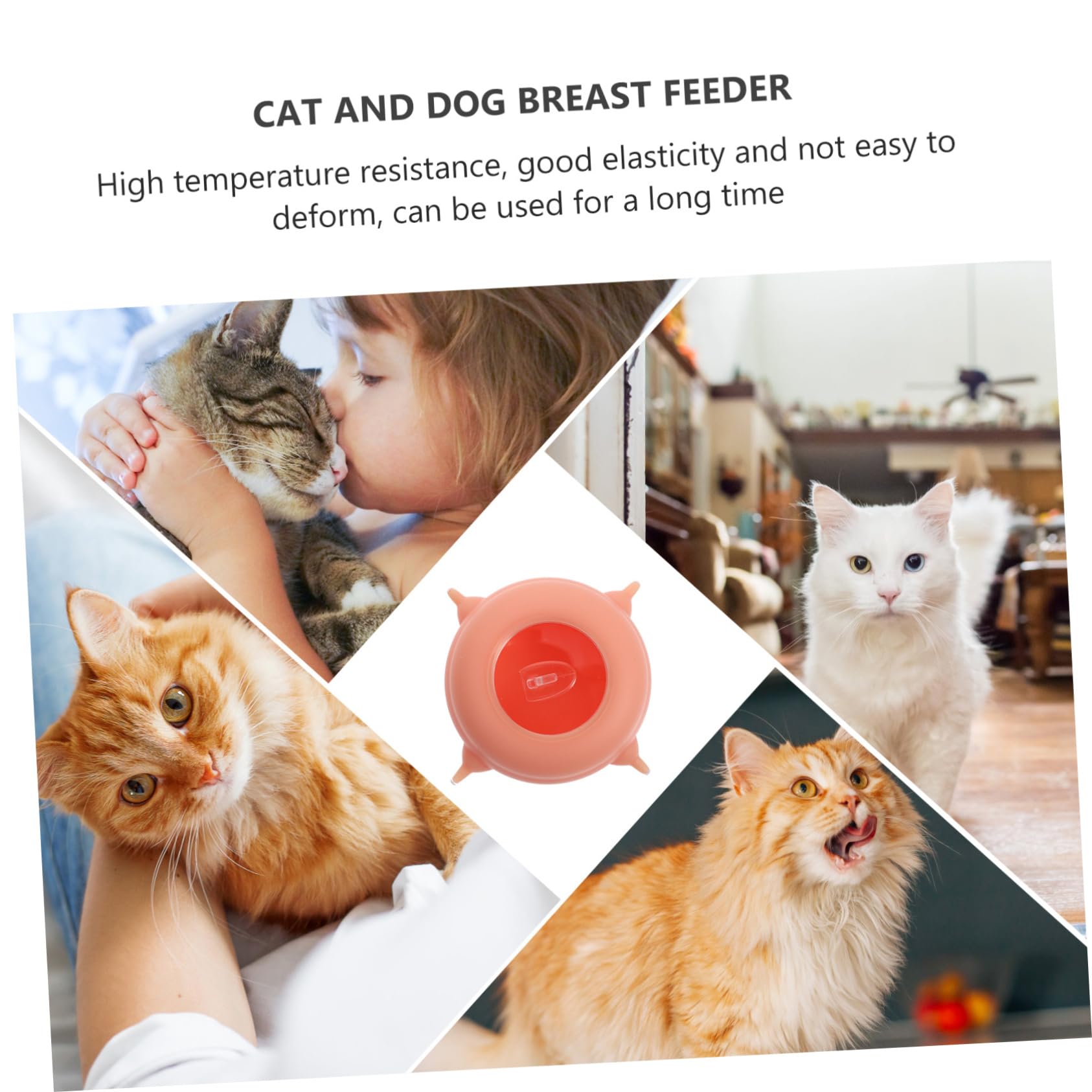Amamantador de Cachorros Tetinas de Silicona Rosa, Alimentador Fácil de Almacenar para Pequeños Mascotas en Lactancia, Adecuado para Gatitos y Perros Recién Nacidos