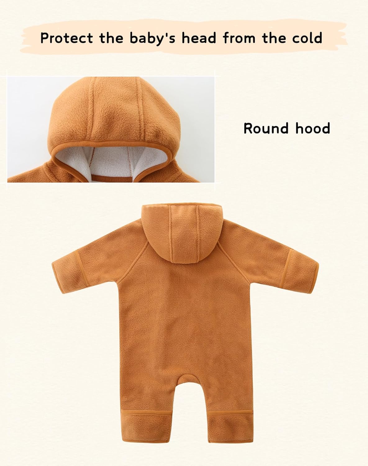 Newborn Baby Fleece Jumpsuit Girls Boys Winter Hooded Coverall Romper Cute Baby Snowsuit Clothes - Image 4