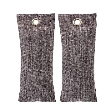 2 Pack 75g Bamboo Charcoal Bag for Home Activated Charcoal Fresher Odor Absorber Remove TVOC Mold Moisture Purify Air for House Car Wardrobe Cabinet(Grey2 Pack)-POOWE