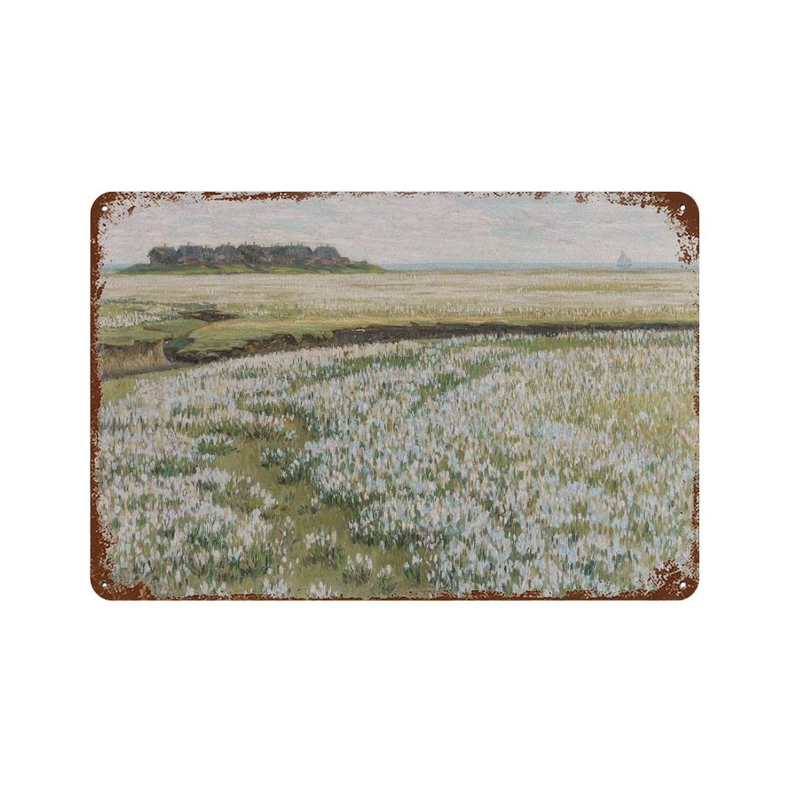 xiaoxiaoshen Meadow Wildflowers, Rural Poster Wall Decor Art Metal Tin Poster Modern Home Decor Art Home Bar Shop Decorations Vintage Sign 20x30cm