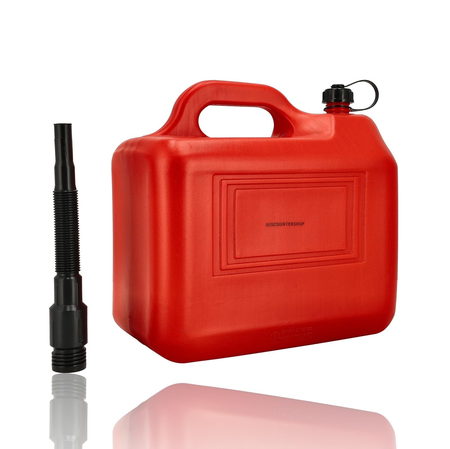 Jerrycan con Embudo Rojo 20L - Juego de 5 - Para Combustibles, Tapa con Cierre y Mango I Polietileno - Certificados por la ONU Jerrycans de combustible