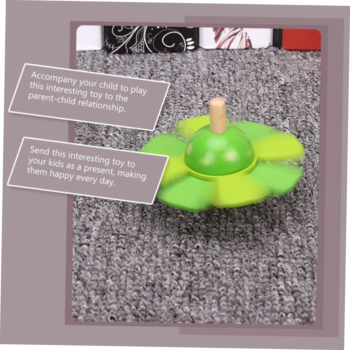 BESPORTBLE Wood Gyro Toy Rotating Tops Plaything Boy Girl Desktop Toy Shape Recognition Plaything Multi Wooden Spinning Top