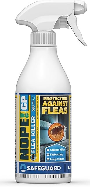 NOPE! CP Flea Spray (500ml) for The Home Fast-Acting, Odourless & Non-Staining, Extended Residual Action up to 3 Months. Indoor & Outdoor Flea Killer