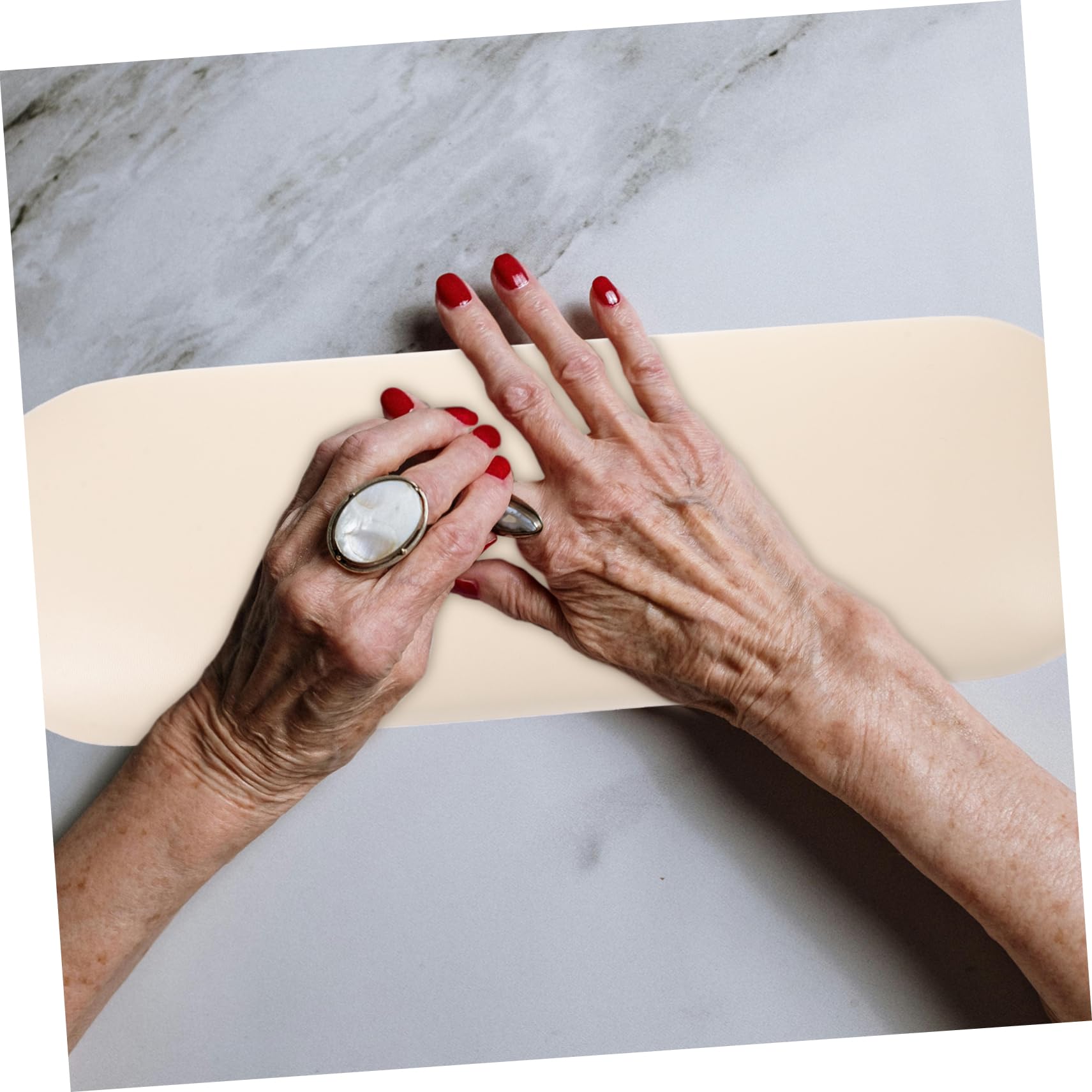 Cuscino Pieghevole per Manicure, Regolabile in Altezza, Stile Giapponese | Legno Pu Spugna, Posizionamento Stabile e Pressione Ridotta Sul Polso, per Clienti e Operatrici