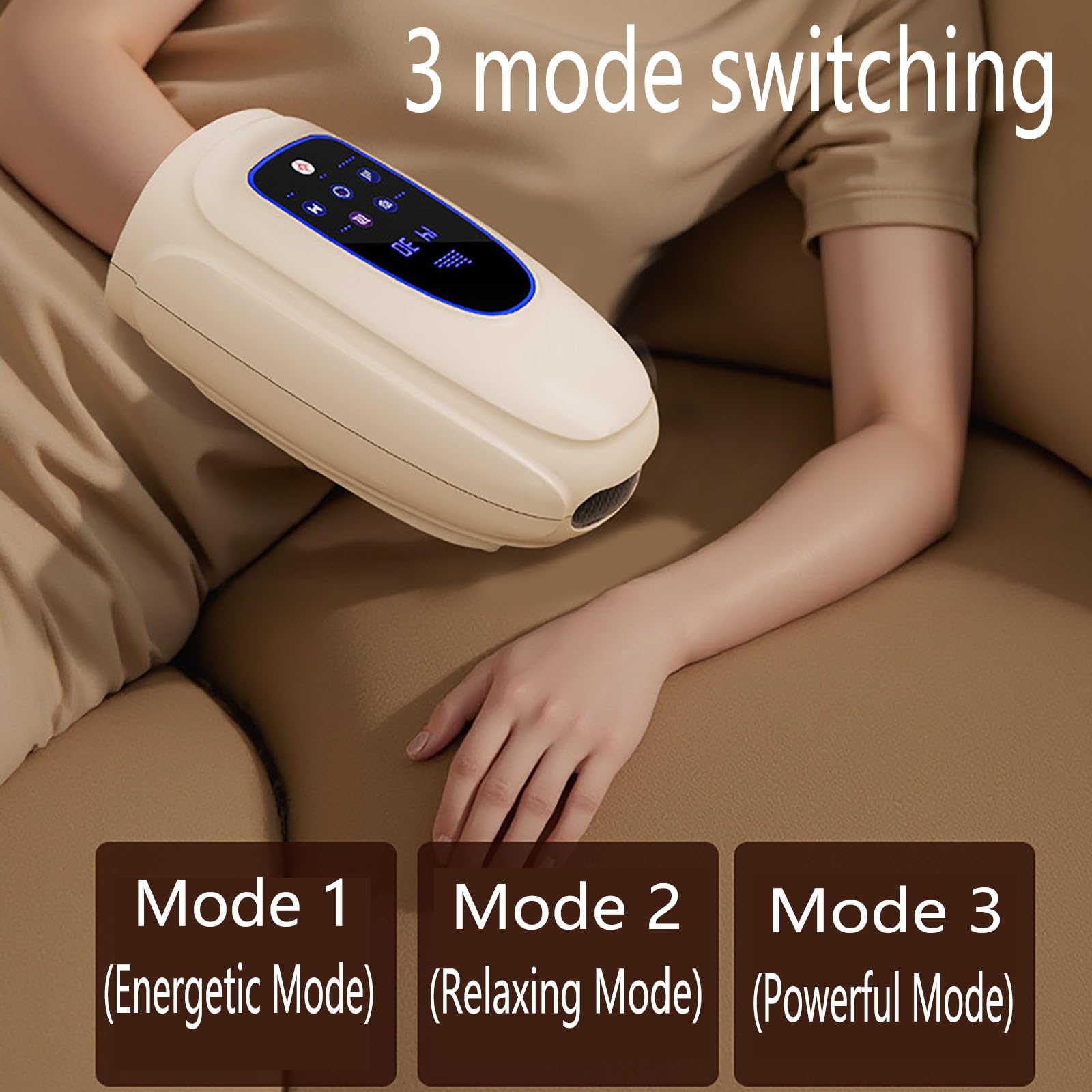 MObyat Massaggiatore per Le Mani, Scaldamani Elettrico, 3 velocità Regolabili, 5 Livelli di Intensità Regolabili, Compressa Calda a Temperatura Costante su Entrambi I Lati, Touch Impermeabile