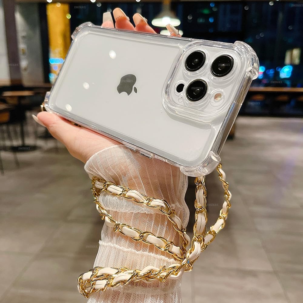 Odporny na wstrząsy silikonowy zderzak do iPhone'a 15 14 13 12 11 Pro Max X XR XS 7 8 Plus Crossbody smycz skórzany łańcuch, fioletowy, do 13Promax