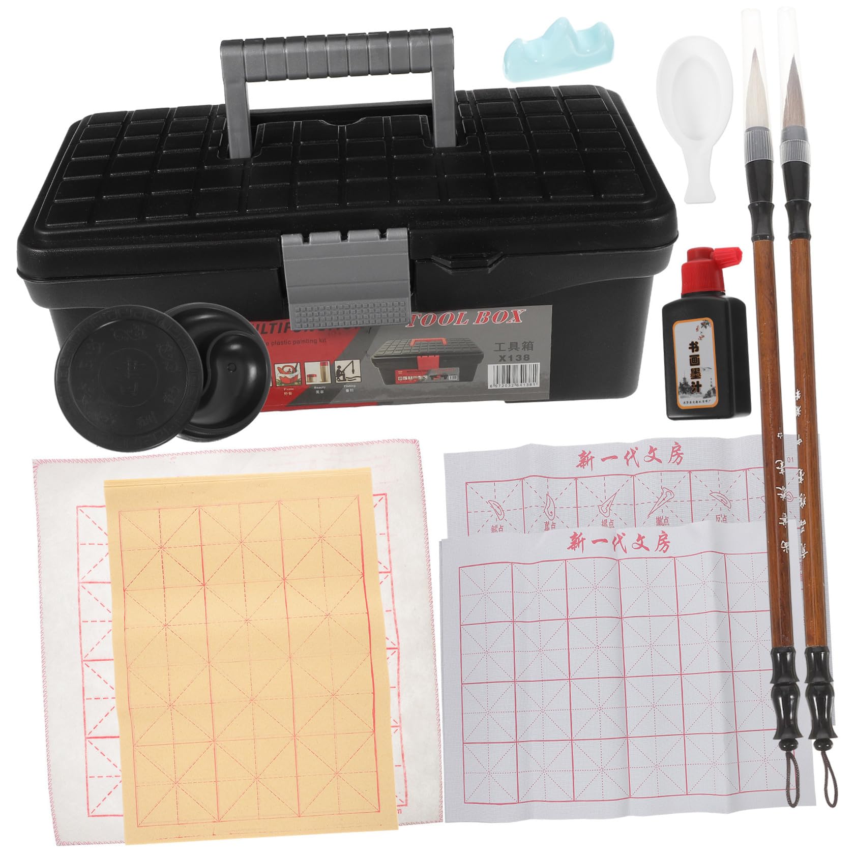 Angoily Pluma Tinta Papel y Tintero Para Caligrafía Tapete De Caligrafía Reutilizable Kit De Para Principiantes