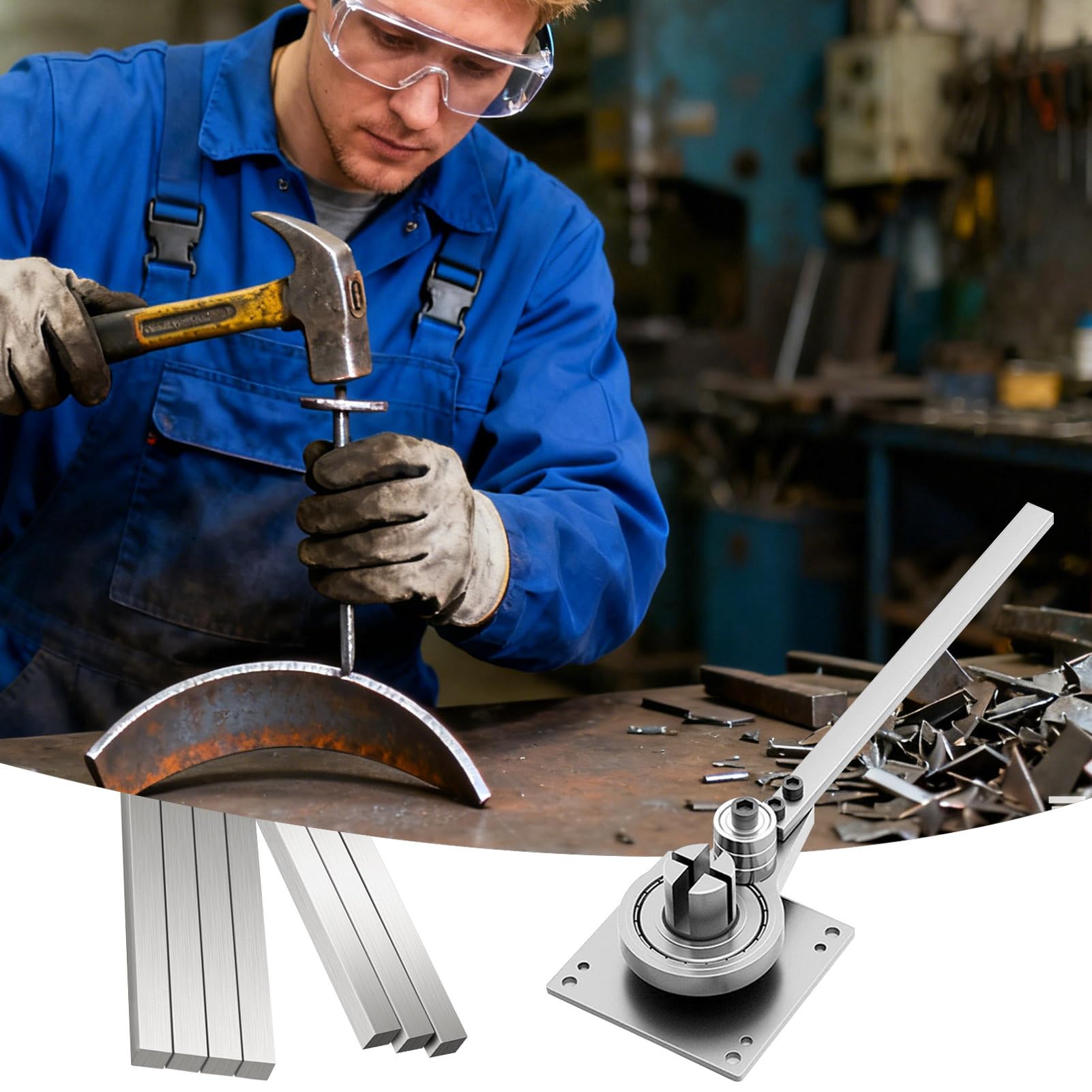 Outil de cintrage de tubes Cintreuse portative manuelle pour acier | Réparation d'usinage des métaux pour acier Pour tuyauterie industrielle, applications frigorifiques et chauffage