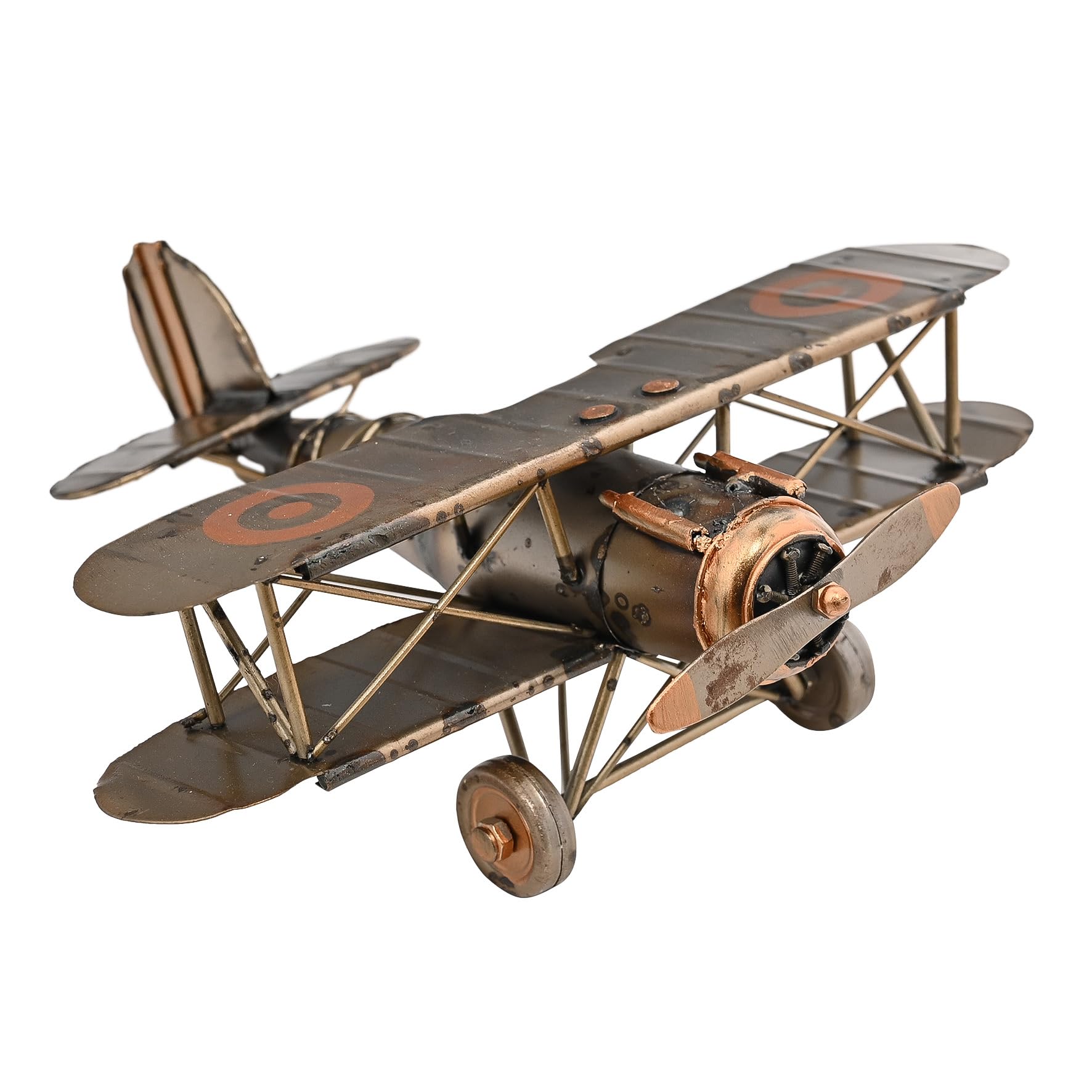 Harvey Makin – Ornement d'avion vintage en métal – Figurine biplan inspirée de l'aviation de la Seconde Guerre mondiale pour offrir et articles de maison – Pour salon, chambre à coucher, décoration