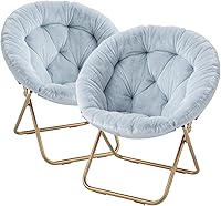 Vista 19 de Magshion Silla platillo para adultos, cómoda silla de sala de estar para dormitorio, esquina, dormitorio, apartamento, asiento circular esponjoso