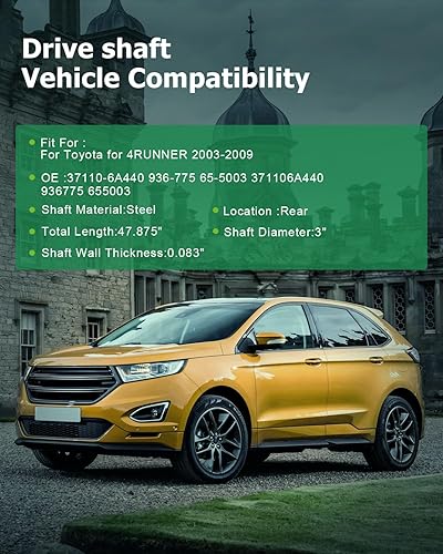 Vista 597 de SCITOO Longitud del eje de hélice del eje de transmisión delantero 36.2 pulgadas compatible con 2001-2004 para Jeep Grand para Cherokee 4.0L