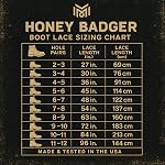 Honey Badger Boot Laces Heavy Duty w/Kevlar - Made in USA - Thick Bootlaces for Work and Hiking Boots
