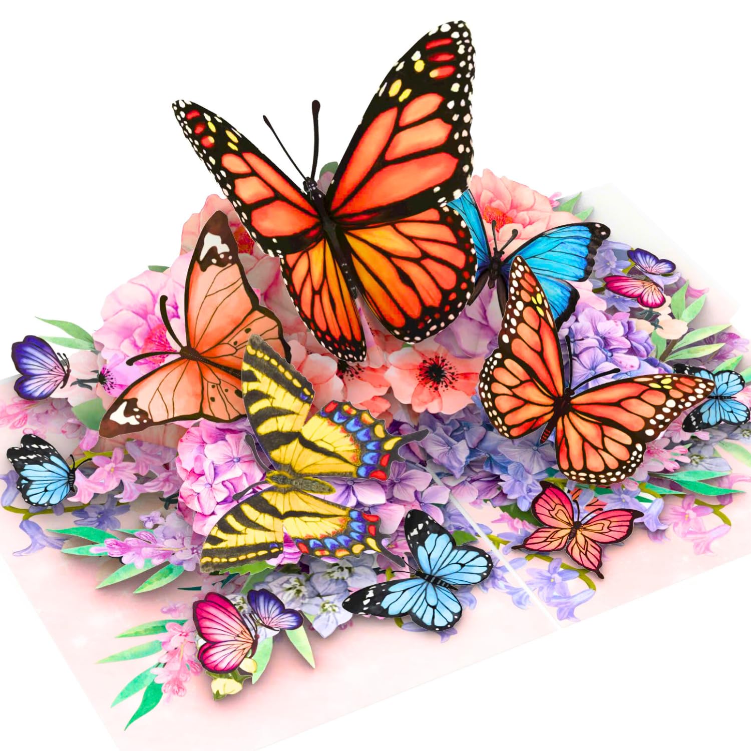 HEARTAGS- Mothers Day Card, Butterfly Flower Pop Up Mothers Day Card For Mom, Wife, Daughter, Sister, Grandma, 6x8 in Pop Up Birthday Cards for Women,