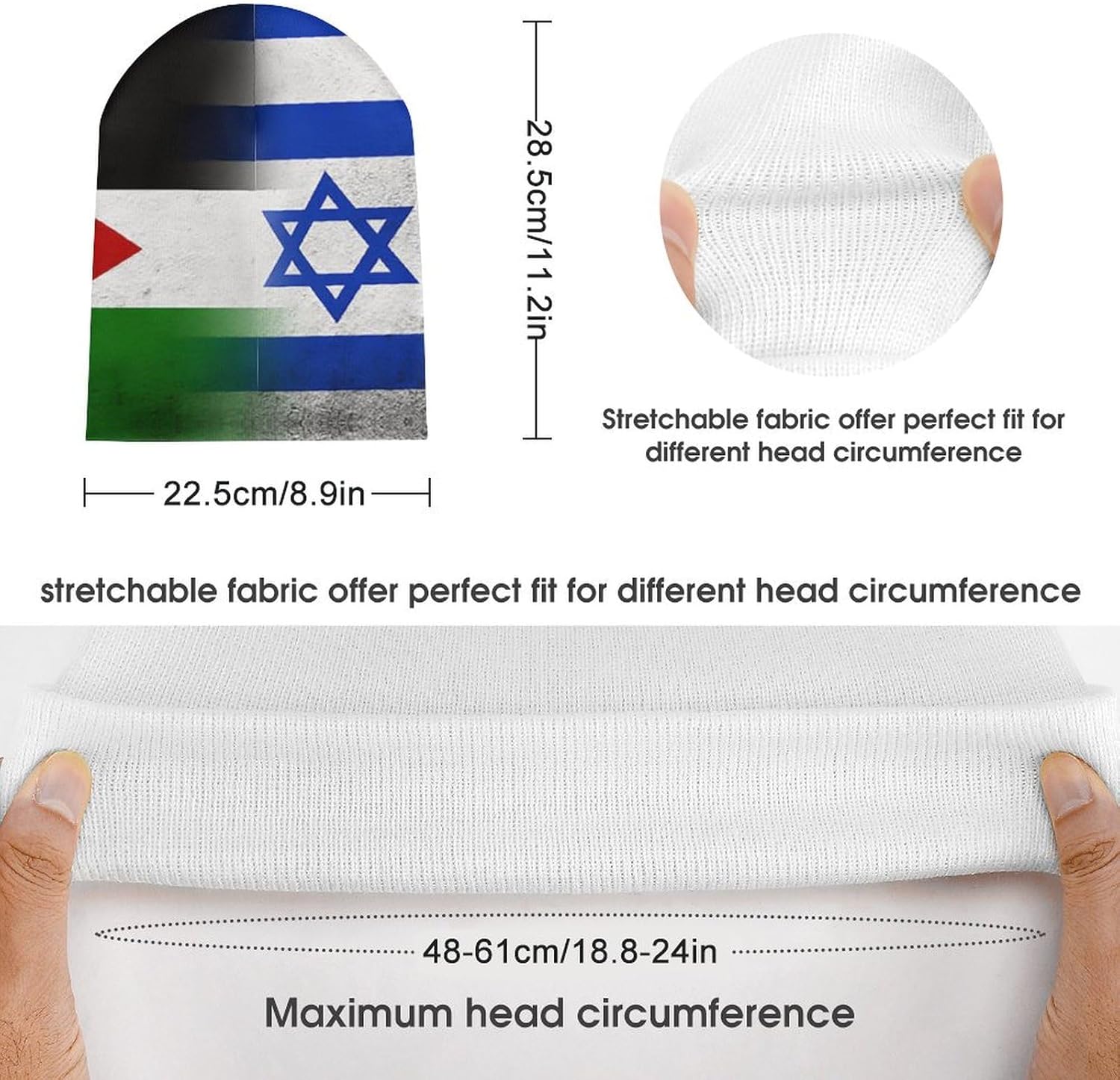 Knitted Beanie Hat Ghana Flag Skull-Cap Classic Winter Hats for Women,Men
