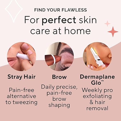 Miniatura 10 de Finishing Touch Flawless Removedor de vello facial para mujeres, maquinilla de afeitar facial eléctrica con luz LED, nueva versión (exclusivo de