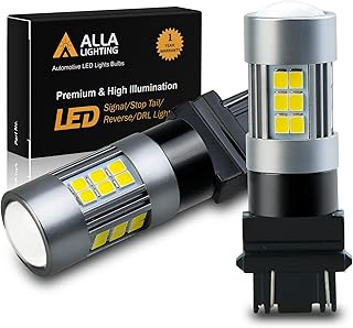 Alla Lighting Super Bright 2000lms T25 3156 3157 LED Bulbs, 6000K White Back-up Reverse Lights, DRL, Turn Signal, Brake Tail Lights Replacement, 3035 27-SMD 3056 3156K 3157K 3057 3047 4114 3457 3456