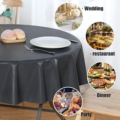 Miniatura 191 de sancua - Mantel rectangular de PVC 100 % impermeable, 54 x 54 pulgadas, vinilo a prueba de aceite, derrames, fácil de limpiar con un paño, para