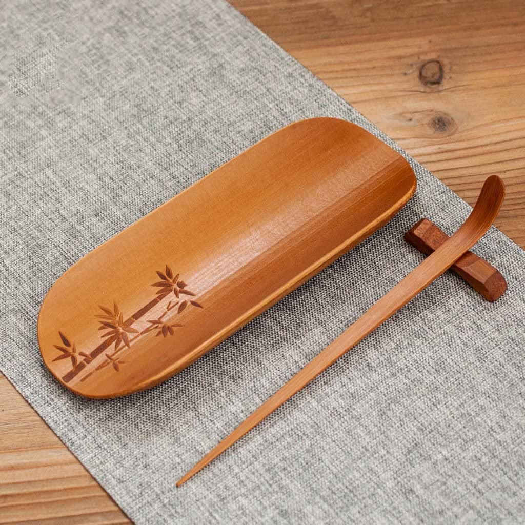 Juego de 3 herramientas de té de bambú natural para disfrutar con la familia para preparar té, ceremonia de té, juego de herramientas de utensilios de cocina, exquisito juego de herramientas de té