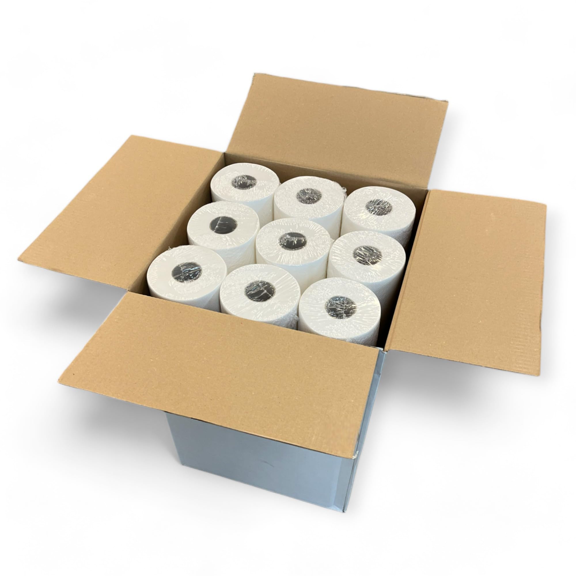 Ärztekrepp (9 Stück), 59 cm x 50 m, 2-lagig, je 40 cm vorperforiert, einzeln verpackt, saugstarke Ärzterolle, weiße Papierrollen als Liegenabdeckung