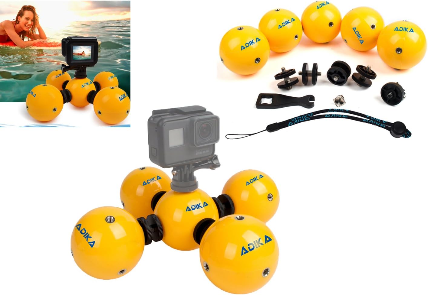 AquaSphere - Floaty Float Floating Buoyancy Waterproof Ball Device for GoPro Accessories Hero Hero3 Hero4 Hero5 SjCam Action Camera - Used for Watersports Swmming Diving Snorkal by
