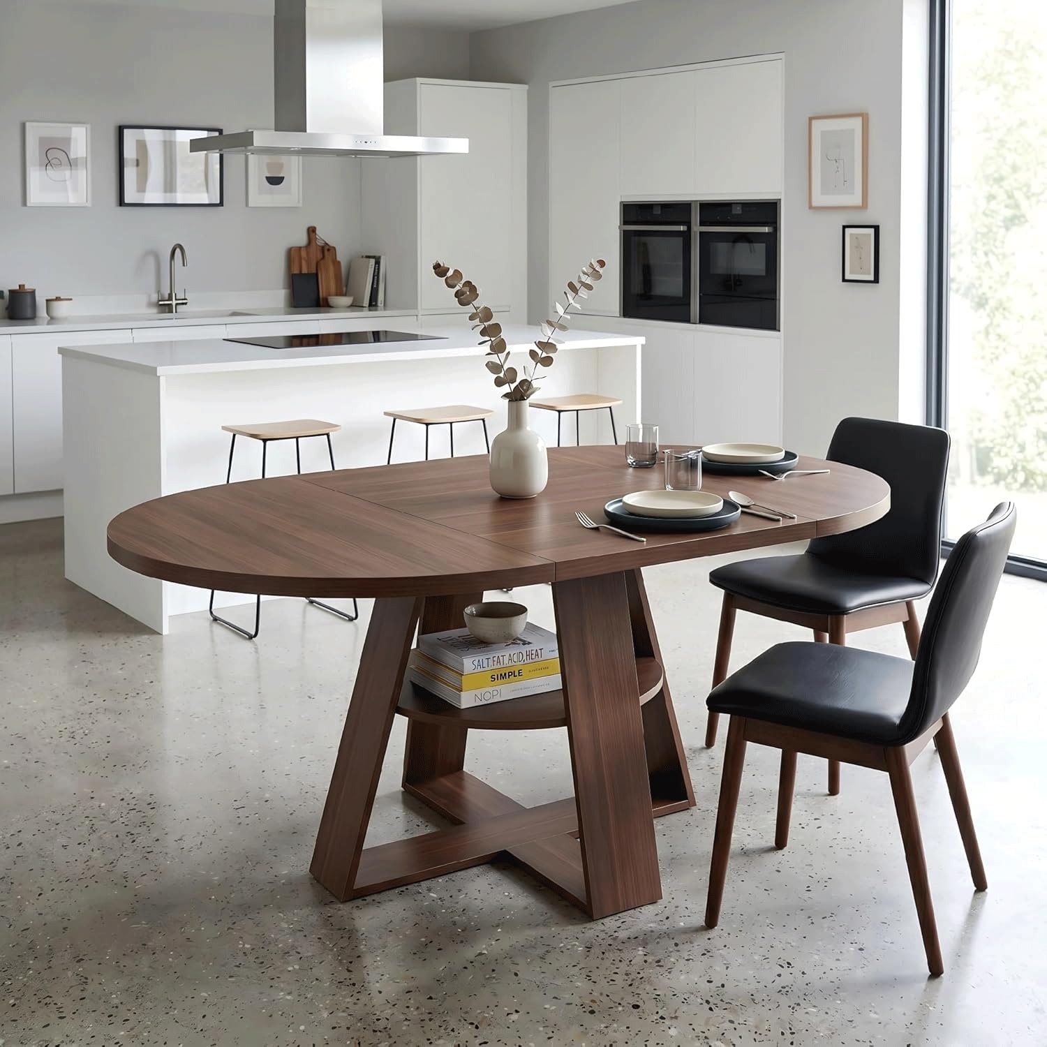 Tavolo da pranzo allungabile, 100/140 x 100 x 75 cm (larghezza x profondità x altezza), tavolo da cucina salvaspazio, tavolo da pranzo in legno, tavolo da giardino allungabile per cucina e