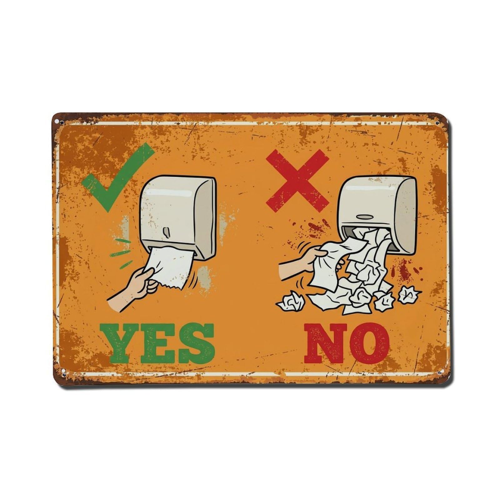 Paper Towel Roll Conservation Vintage Metal Tin Sign Plaque Wall Decor for Cafe, Club, Garden Metal Poster 8x12Inch