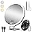 Suupvaor 20X Magnifying Mirror with Light, Large 6\'\' Rechargeable 3 Colors Dimming Lighted Magnified Mirror with 3 Suction Cups and 360 Table Stand, Vanity Makeup Mirror with Tweezers & Scissors