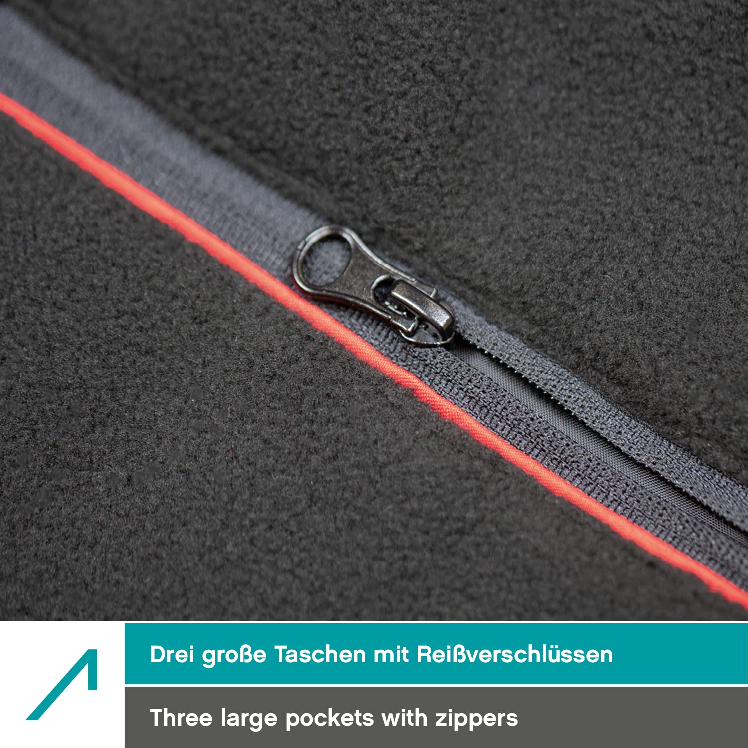 ACE Giacca in pile da uomo - calda giacca outdoor senza cappuccio per uomo - zip a tutta lunghezza e tre tasche