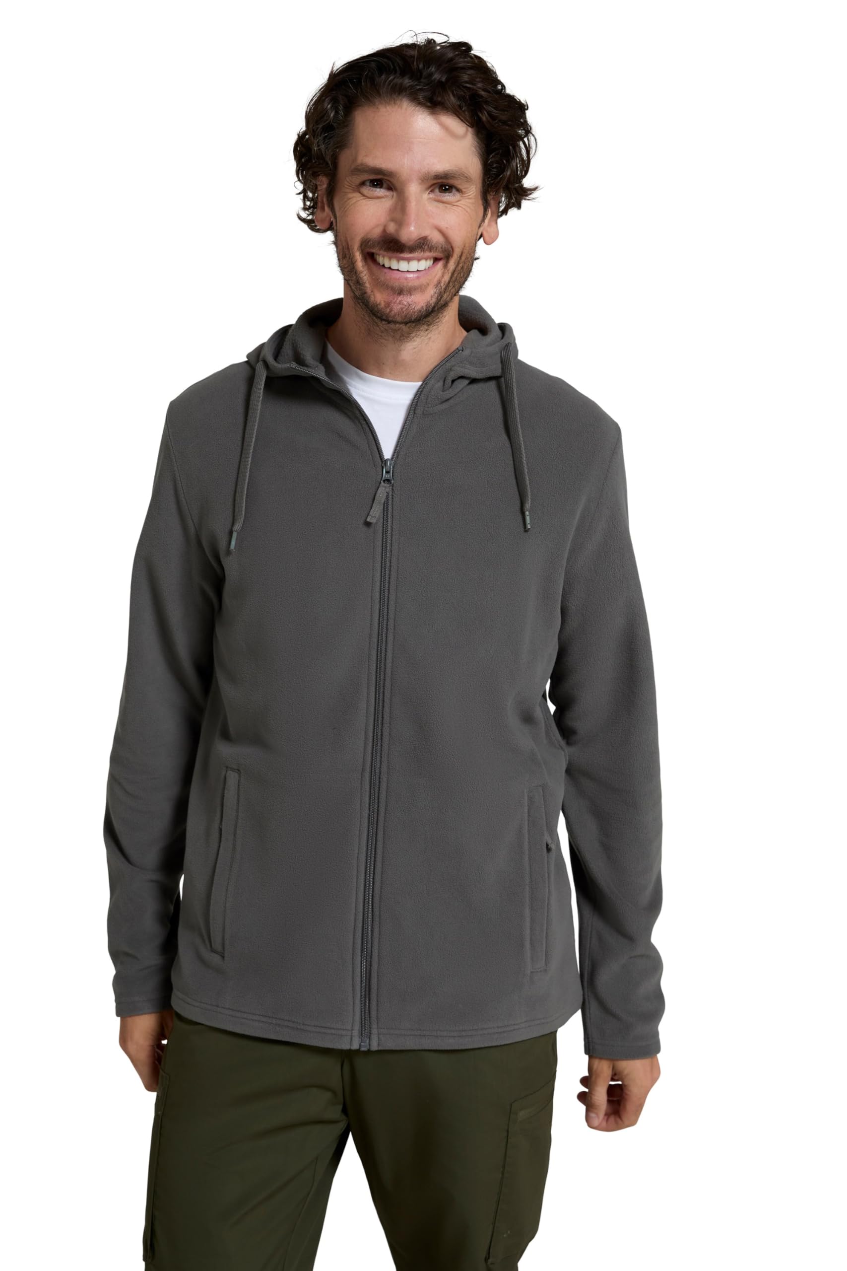 Mountain Warehouse Camber Mens Fleece Hoodie Dark Grey XXS