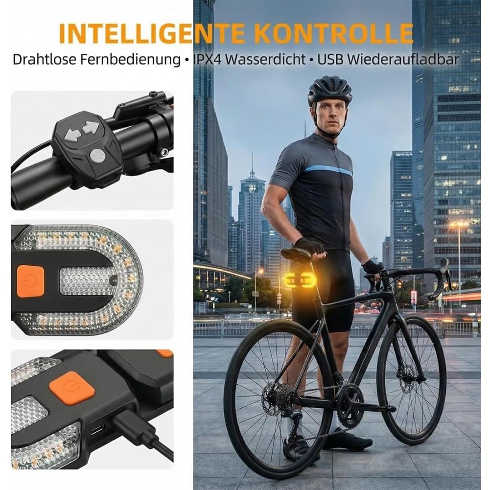 Fanale posteriore per bicicletta, con telecomando wireless, impermeabile, con 5 modalità e telecomando, può essere montato sulla parte anteriore e posteriore della bicicletta