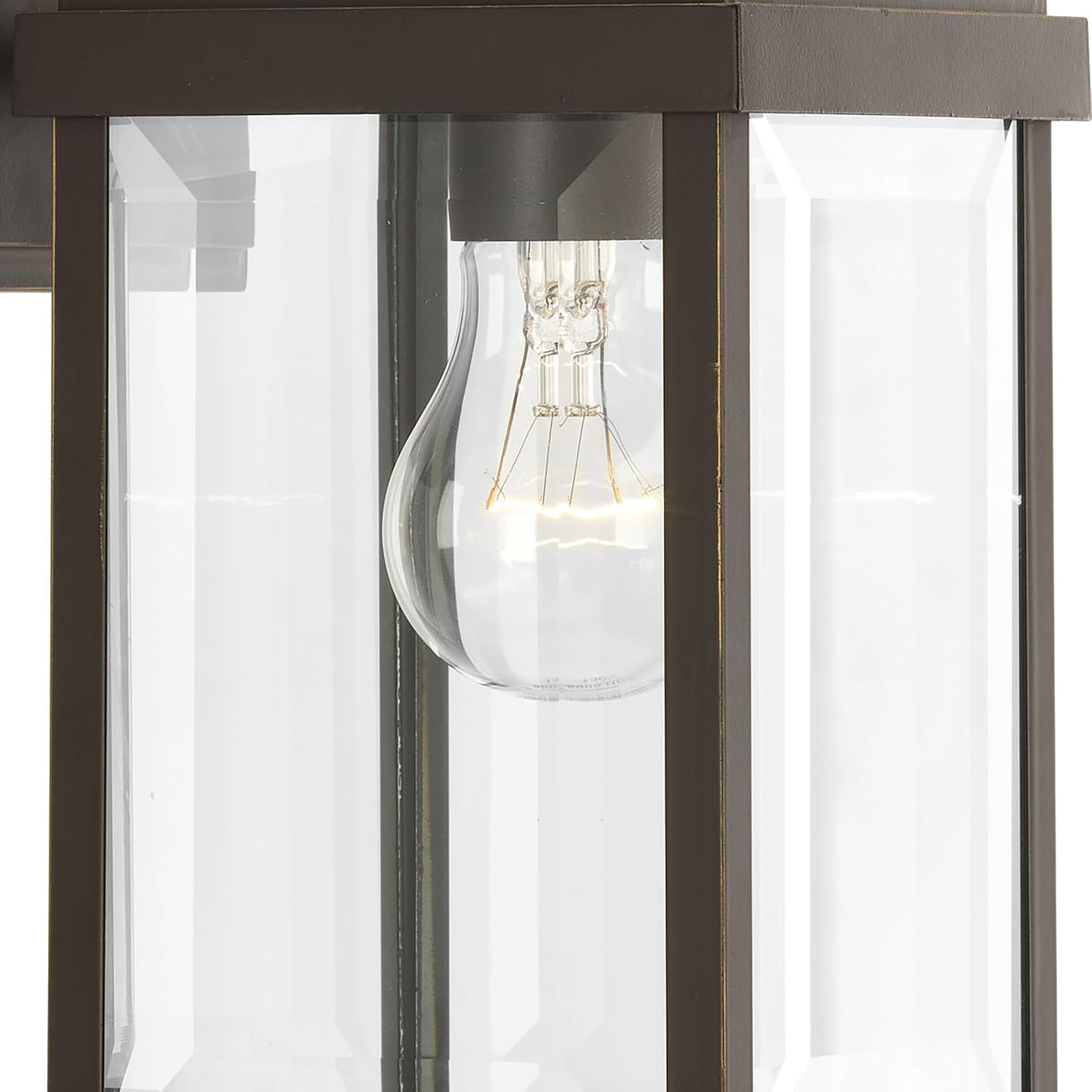 Progress Lighting Gibbes Street Collection 1-Light Clear Beveled Glass New Traditional Outdoor Small Wall Lantern Light Antique Bronze