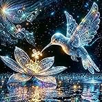 SHICERNHJ Hummingbird Diamond Art Kits for Adults,DIY Bird Diamond Painting Kits Round Diamond Dots for Adults,5D Full Drill Painting Kit Art and Crafts for Adult Home Wall Decor 14 X 14inch