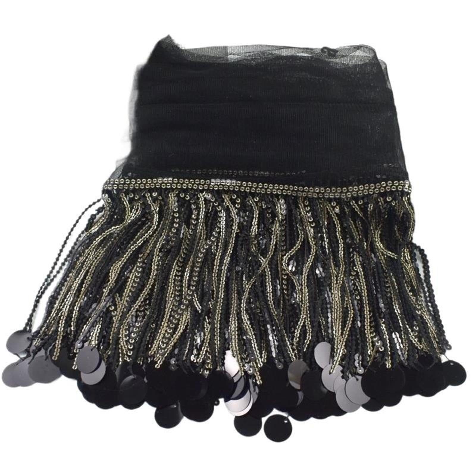Abito con nappe e paillette di grandi dimensioni frange paillettes da 16 cm