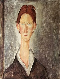 ARTSLSBS Famous Canvas Painting Artwors Canvas Picture Portrait of a Student by Amedeo Modigliani Portrait On Canvas for Home Decor 60x90cm