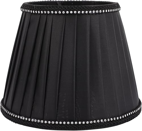 Pantalla de lámpara plisada de tela plisada con clip en la bombilla de barril de luz plisada de hongos para mesa, lámpara de pie y lámpara colgante