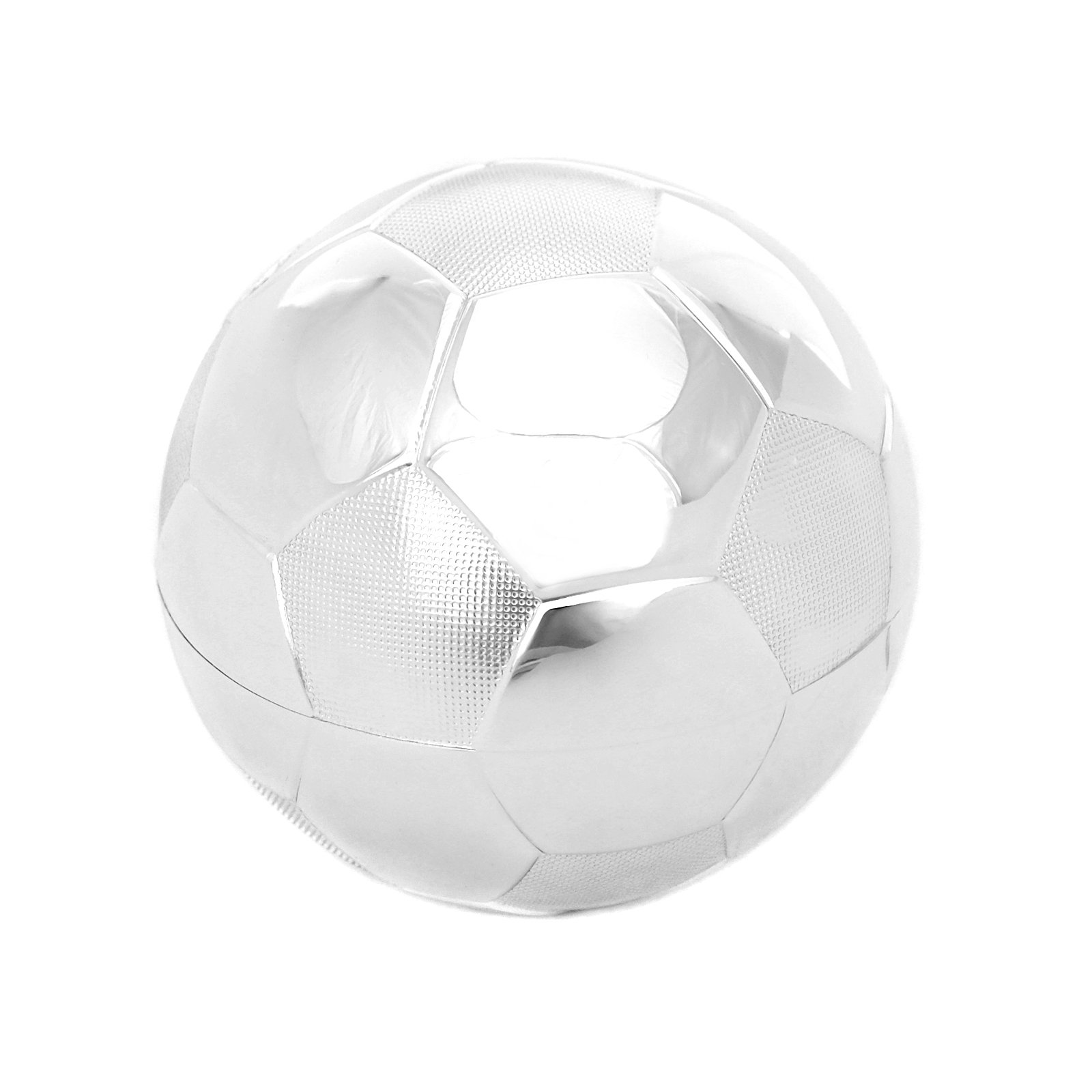 Zilverstad Spardose Fußball 8,5x8,5x8cm versilbert (Gravur bis 15 Zeichen)
