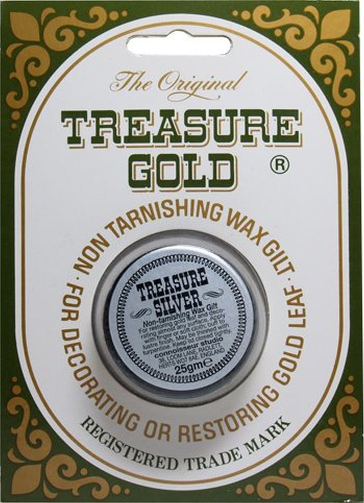 Silver Treasure Metallic Gilt Gold Leaf Gilding Wax 25g Restoring Antiquing