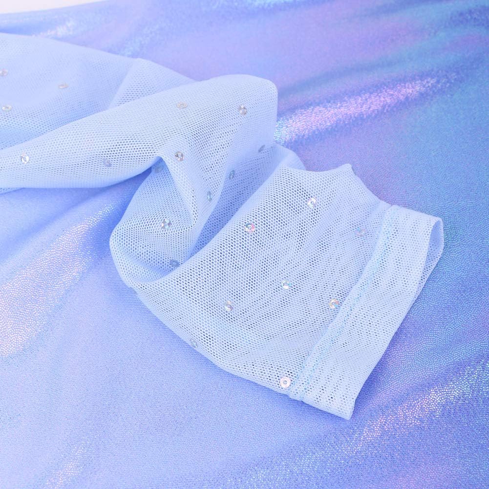 BAOHULU Gymnastics Leotards for Girls Christmas Long Sleeve Shiny Sequins Kids Biketards with Shorts Dance Unitards - Image 4