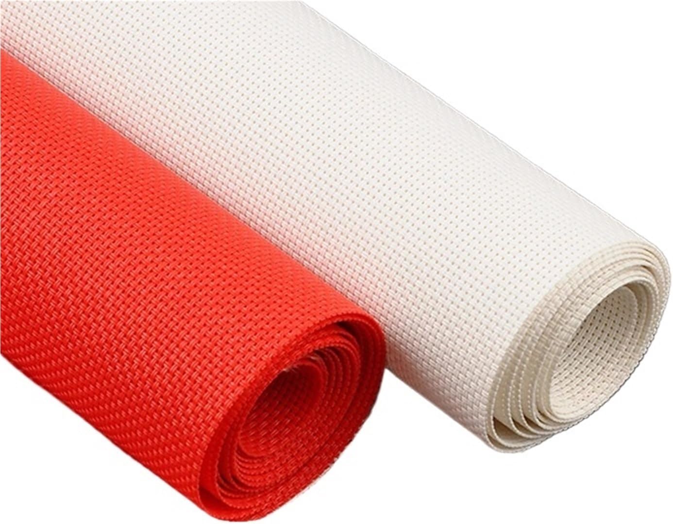 Cross Stitch Fabric 14CT Embroidery Aida Cloth Fabric Cross Stitch Plastic for DIY Handmade(Red)