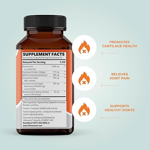 Miniatura 2 de Life Seasons Mobili-T - Suplemento de apoyo articular - Reduce la inflamación y los dolores - Aumenta el rango de movimiento - Reconstruye tejido y