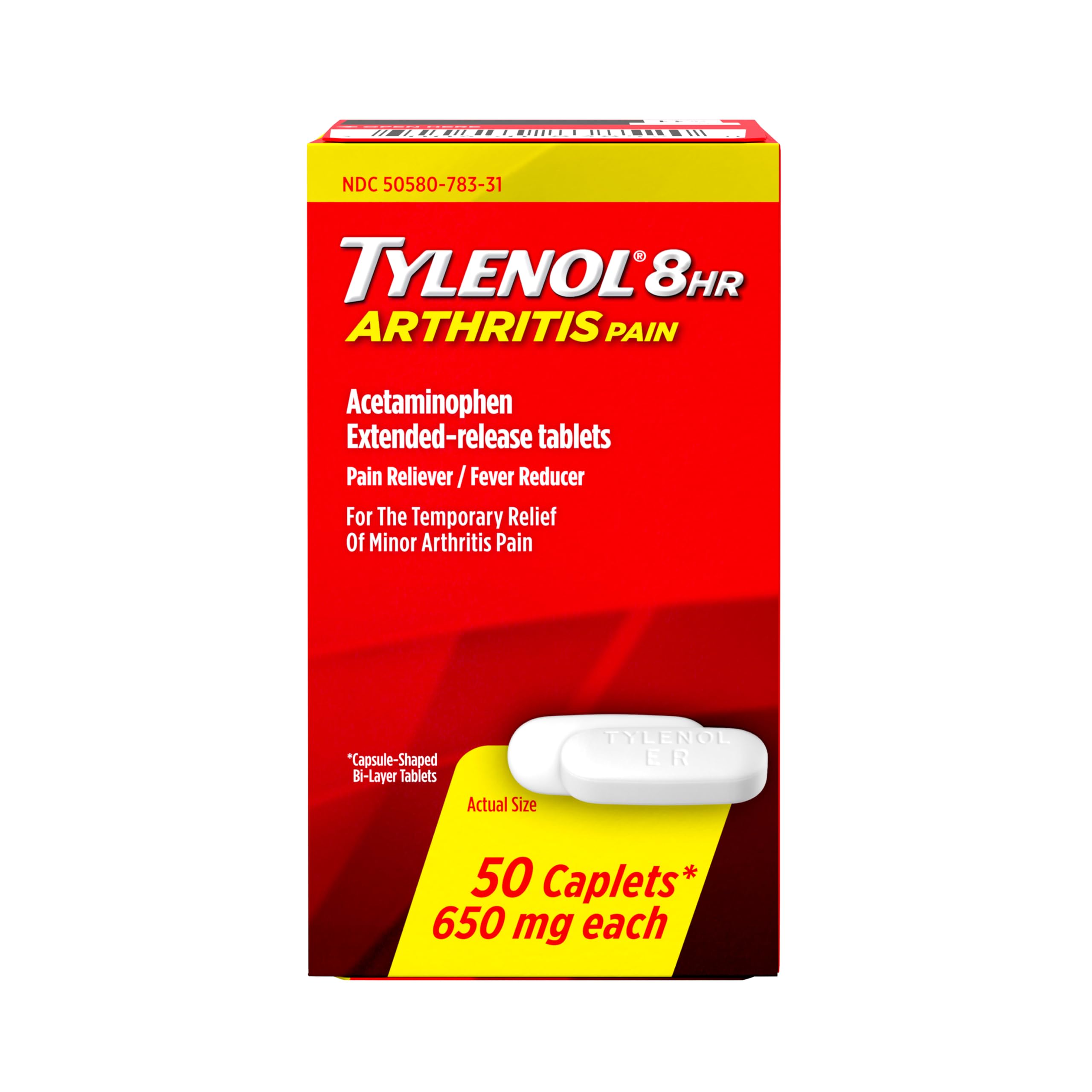 Tylenol 8-Hour Arthritis Pain Relief Tablets, 650 mg Acetaminophen, 50 ct
