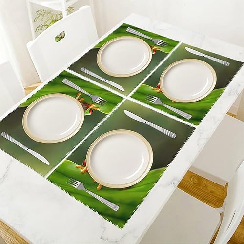 Miniatura 5 de Frog Red Eyed Tree Frog Placemats Set of 6 Resistant Table Mats Washable Place Mats for Dinner Party Table Decoration