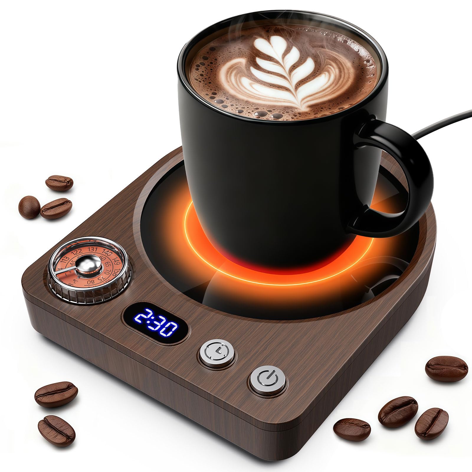 MQFORU Retro Coffee Mug Warmer, 36W with 9 Temp Settings