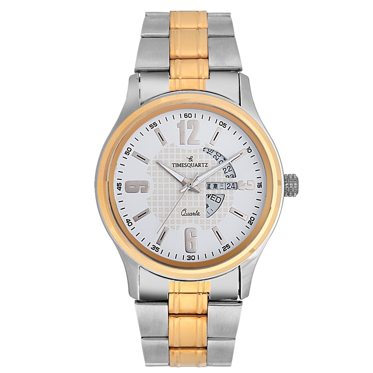 TIMESQUARTZ Wrist Watch for Mens Analog Two Tone White Dial Mens Watch - A 243 (B0743BLC19) Amazon Price History, Amazon Price Tracker