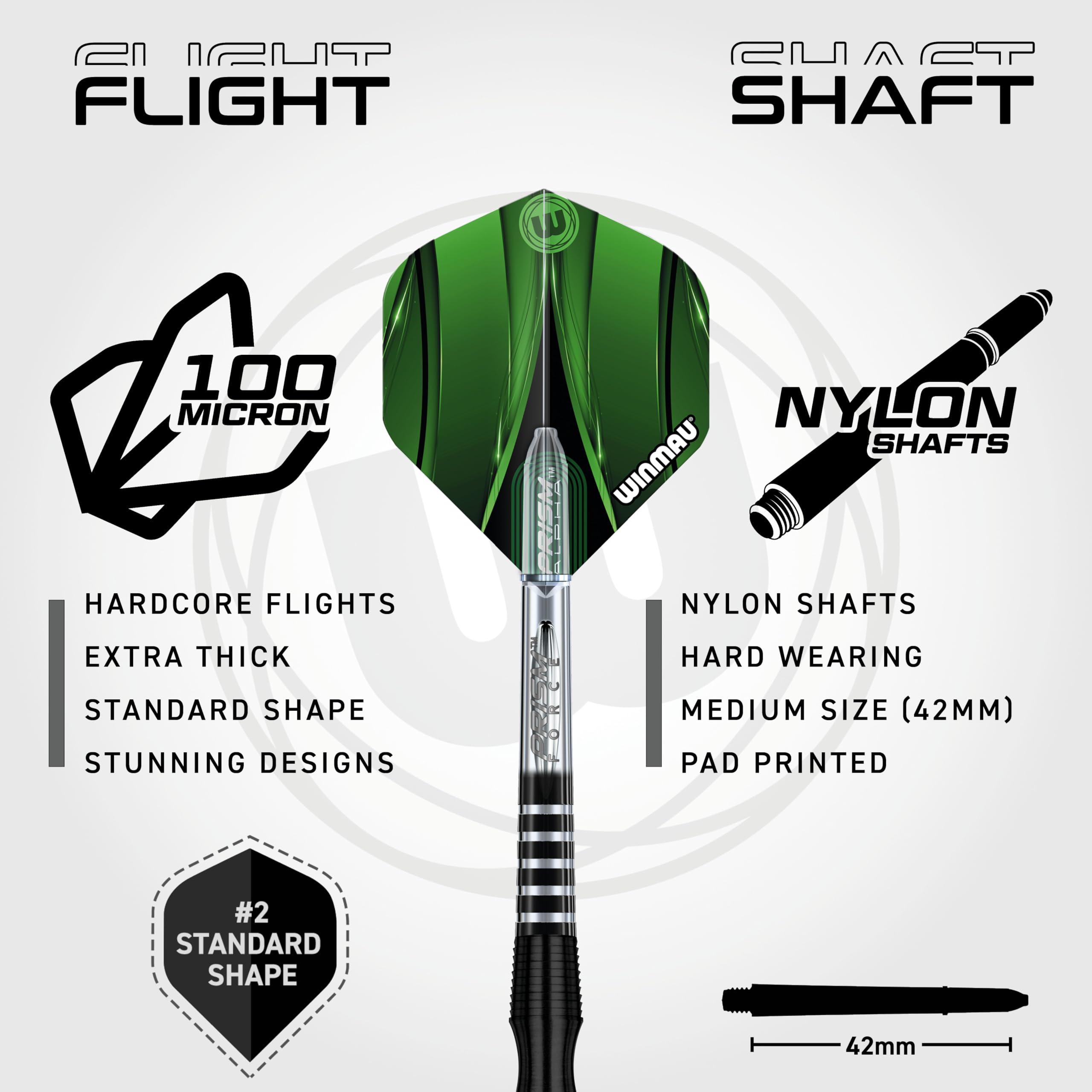 Tungsten Winmau Sniper Black Professional - 90% Tungsten 22g Darts With Flights & Stems Darts Set - View #2