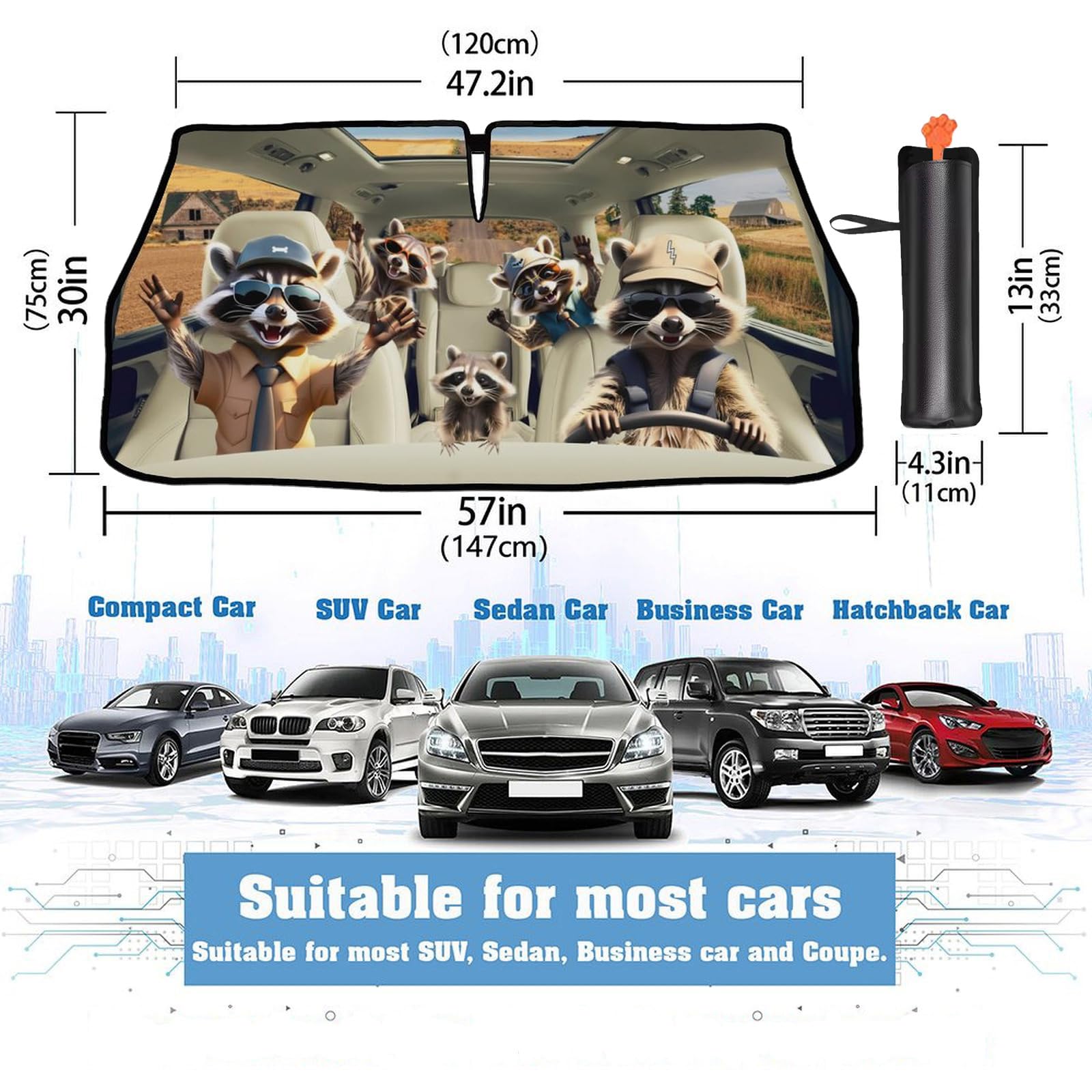 Car Windshield Sun Shade Umbrella - Foldable Car Umbrella Sunshade Cover Uv Block Car Front Window Heat Insulation Protection For Auto Windshield Covers Trucks Cars