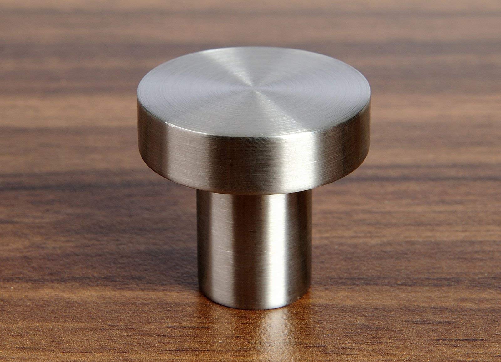 SOTECH 10 Stück Möbelknöpfe EK03 Ø 30 mm Edelstahl gebürstet Möbelknauf
