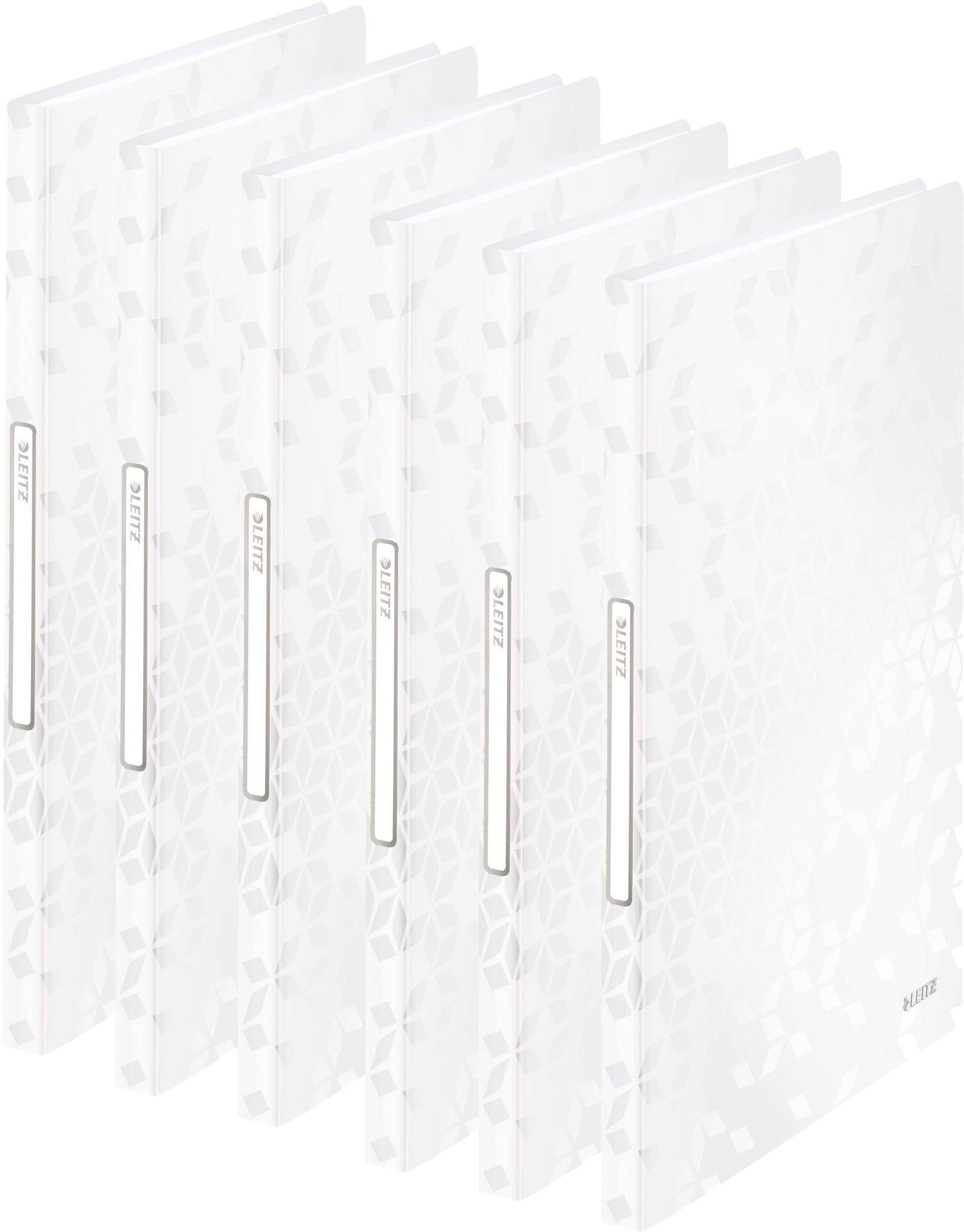 Leitz WOW Sichtbuch in A4 Format, Mit 40 Klarsichthüllen für 80 Blatt, WOW, (White | 6er Pack)