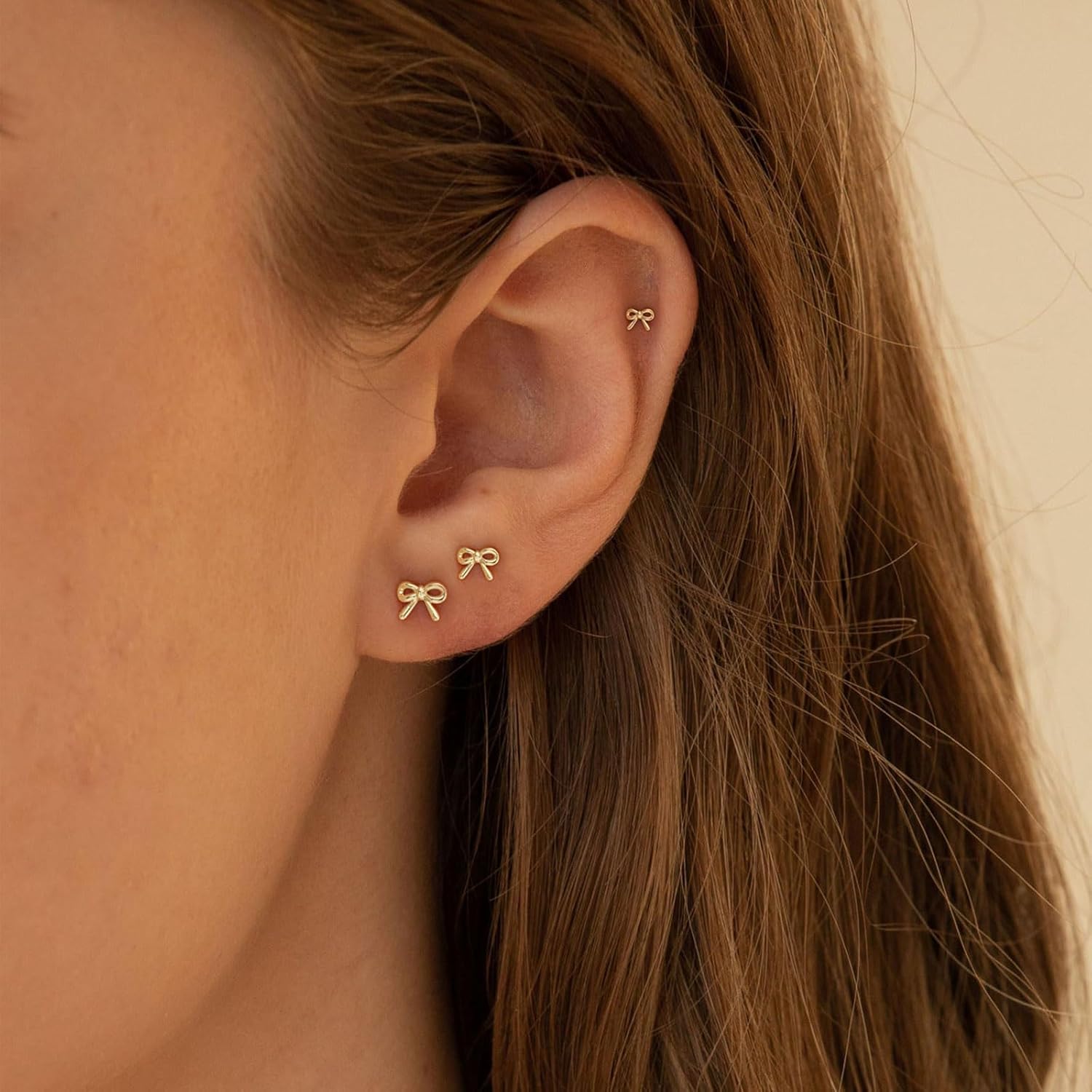 VRIUA 20G Tiny Flat Back Earrings for Women - 14K Gold/Silver Plated Small Flat Back Stud Earrings Hypoallergenic Cartilage Helix Piercing Jewelry - Image 2